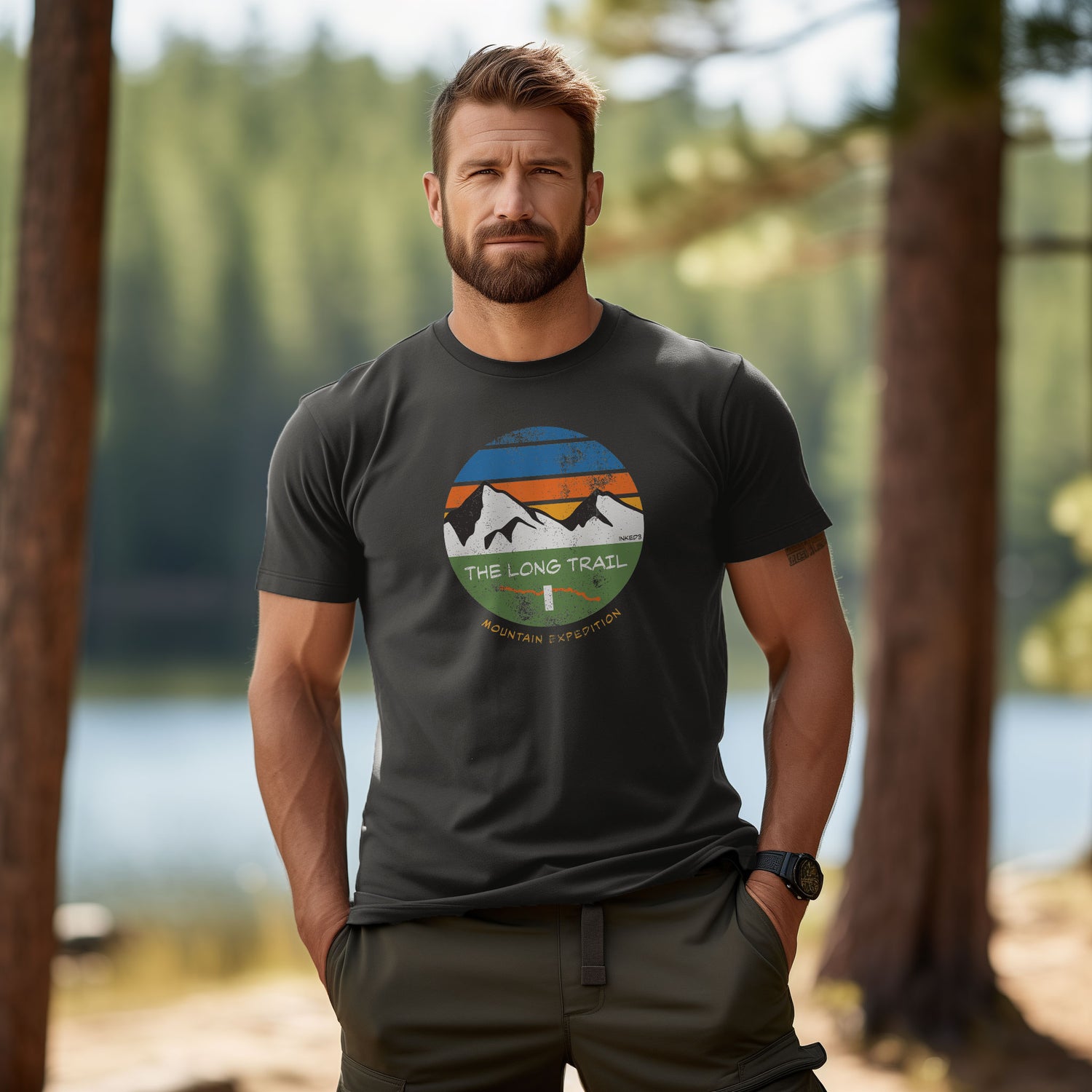 The Long Trail Mountain Expedition / Fun day T-shirt - inked3 T-shirt S / Asphalt