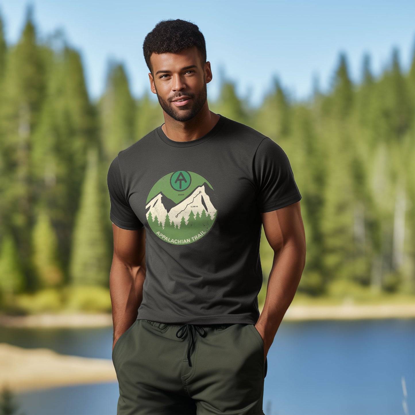 Appalachian Trail Forest Green T-shirt - inked3 T-shirt Asphalt / S