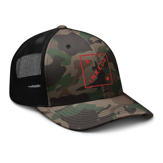 Camo Vibes INKED3 Square Trucker Cap - inked3 Hats