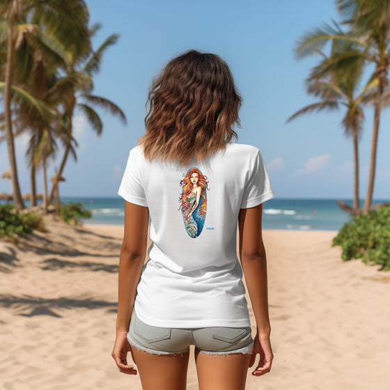 Ginger Ariel Longboard T-shirt - inked3 T-shirt White / S