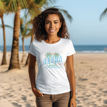  Ocean Vibes Aloha / Holiday Green Palm - Women's Relaxed T-Shirt - inked3 T-shirt White / S