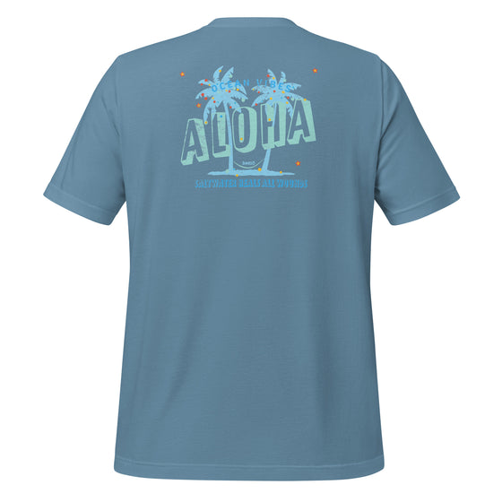 OCEAN VIBES ALOHA / HOLIDAY AFTER DUSK T-SHIRT - inked3 T-shirt Steel Blue / S