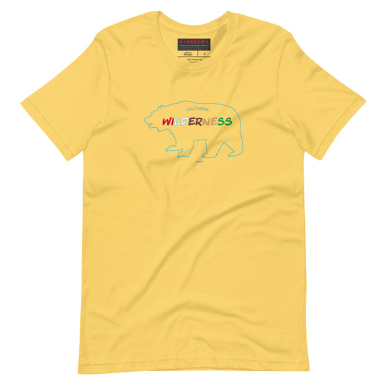 Cali Bear Wilderness Flag T-shirt - inked3 T-shirt Yellow / S