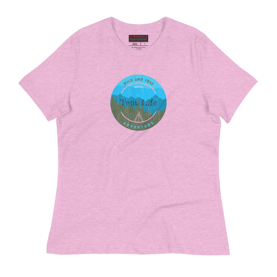 Wild And Free Tent Life Raining - Relaxed Fit T-shirt - inked3 T-shirt Heather Prism Lilac / S