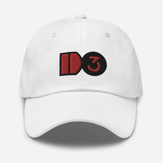 ID3 Mark Baseball curved visor Hat / Cap - inked3 Hats White