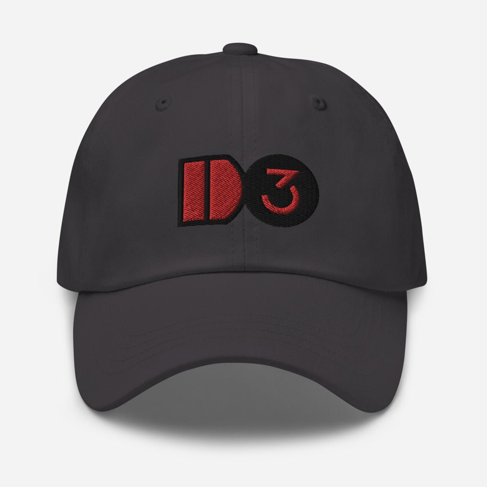 ID3 Mark Baseball curved visor Hat / Cap - inked3 Hats Dark Grey