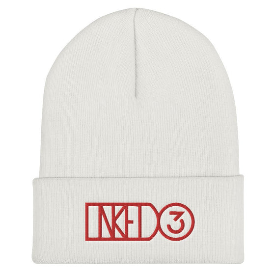 INKED3 Mark Cuffed Beanie - inked3 Hats White