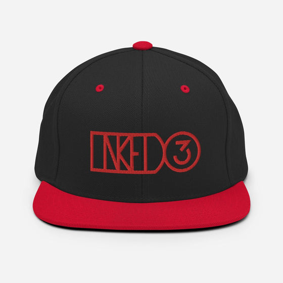 INKED3 Mark Snapback Hat - inked3 Hats Black/ Red